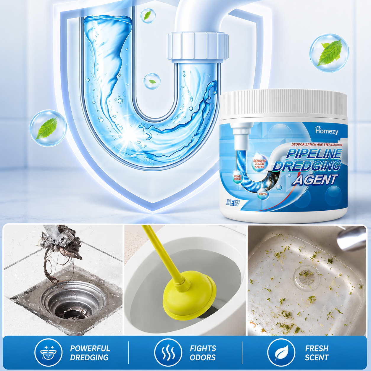 Homezy Powerful Pipe Dredging Agent (Pack of 2)