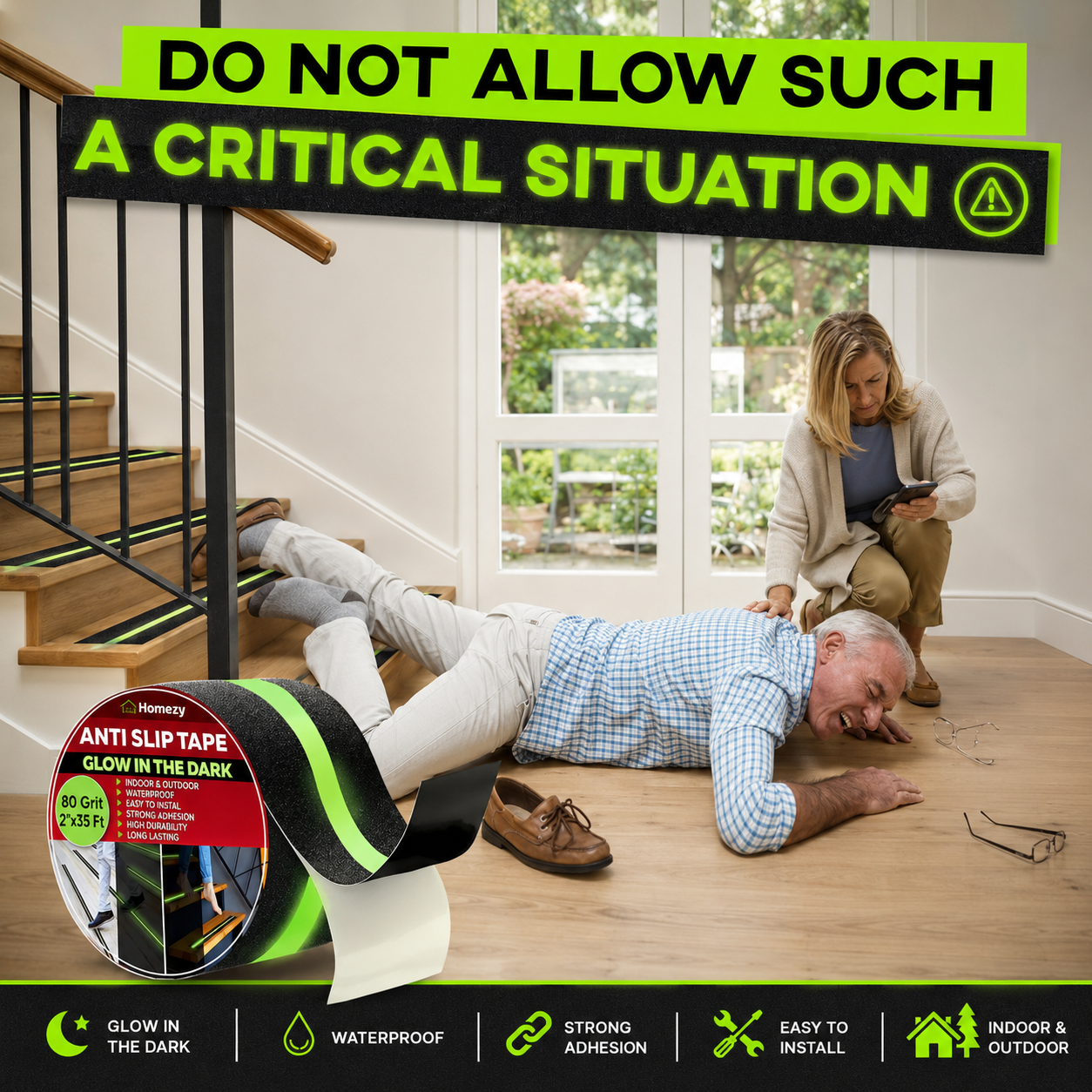 Homezy Glow in the Dark Anti Slip Tape