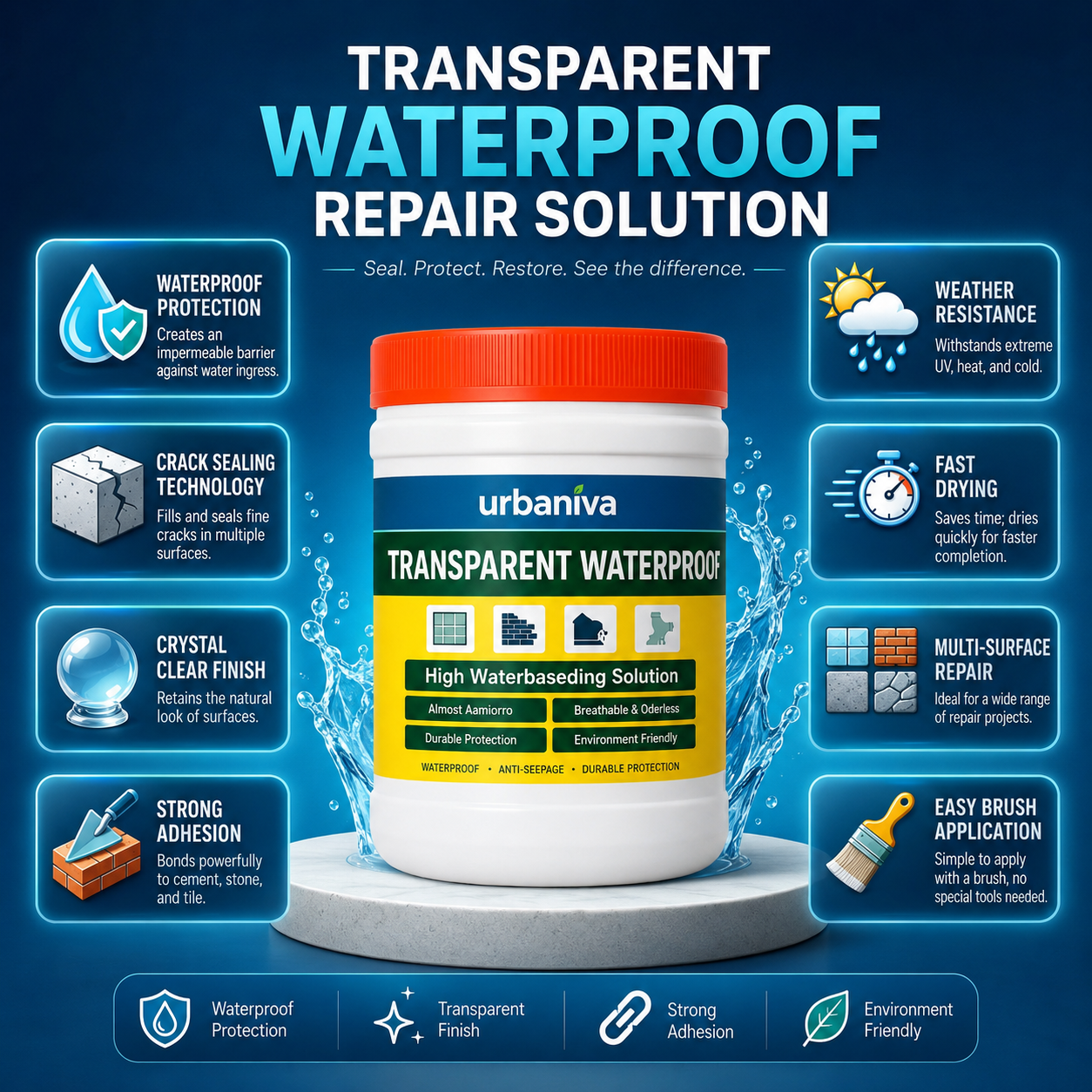 Transparent Waterproof Glue & Sealant (Pack Of 2)